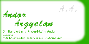 andor argyelan business card